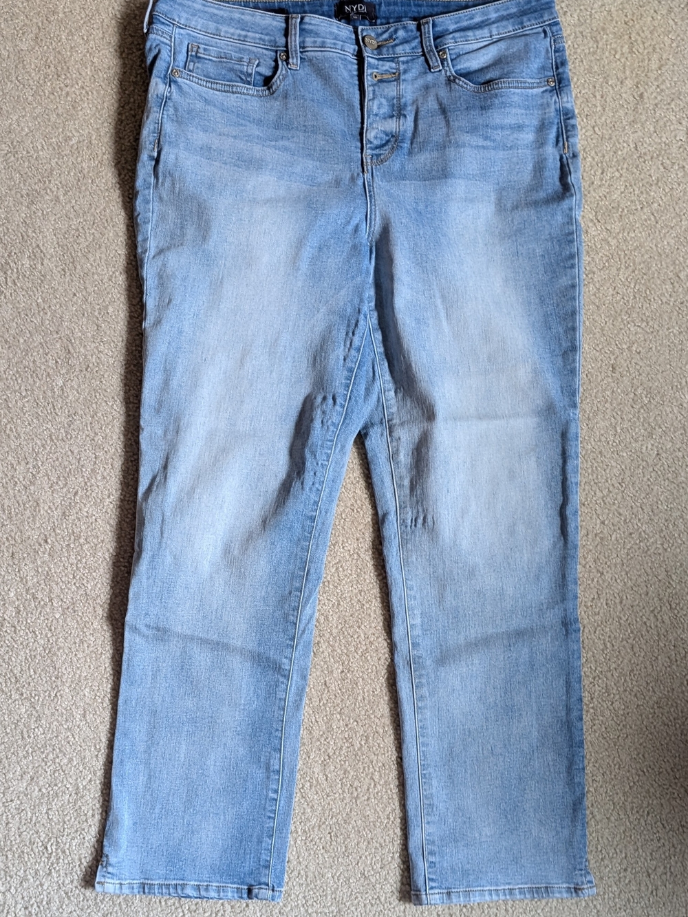 NYDJ Light Wash Straight Leg Jeans- Button Fly